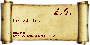 Loisch Ida névjegykártya